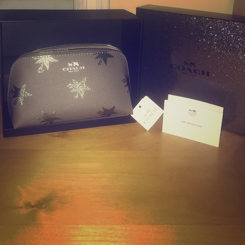 Gray Coach Cosmetic Case